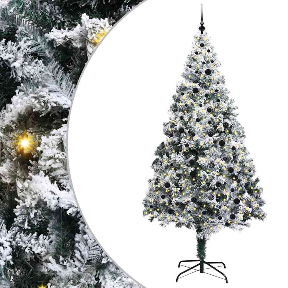 Sapin de noël artificiel blanc 240 cm pvc, acier et plastique
