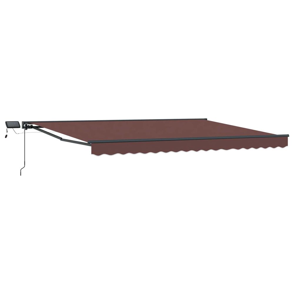 Cadre de store manuel avec leds marron et anthracite 4 × 3,5 m