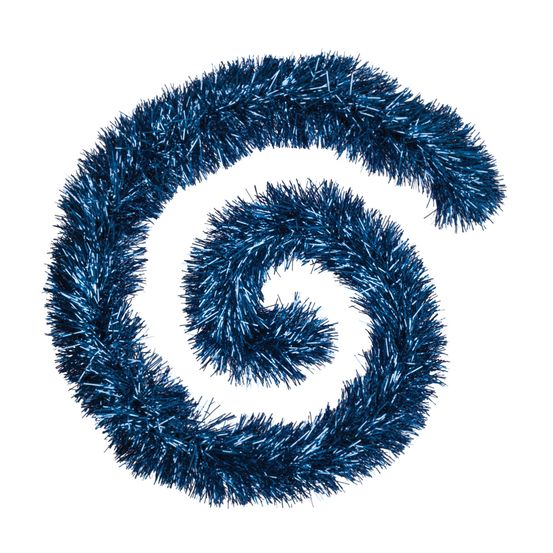 Guirlande de noël boa large 15 cm bleu longueur 2 mètres