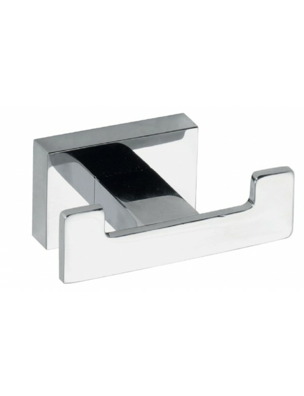 Patère double murale laiton chromé plaza 3,5x8x5 cm