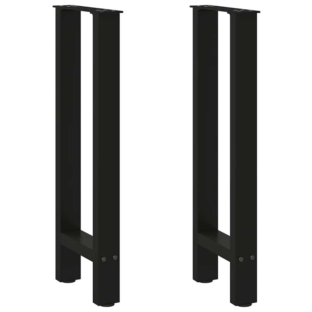 Pieds de table console noir 2 pièces 28 x (72-73) cm acier