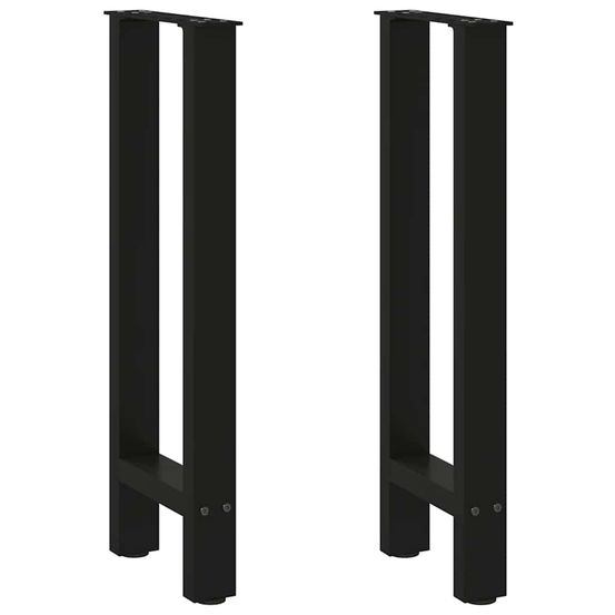 Pieds de table console noir 2 pièces 28 x (72-73) cm acier