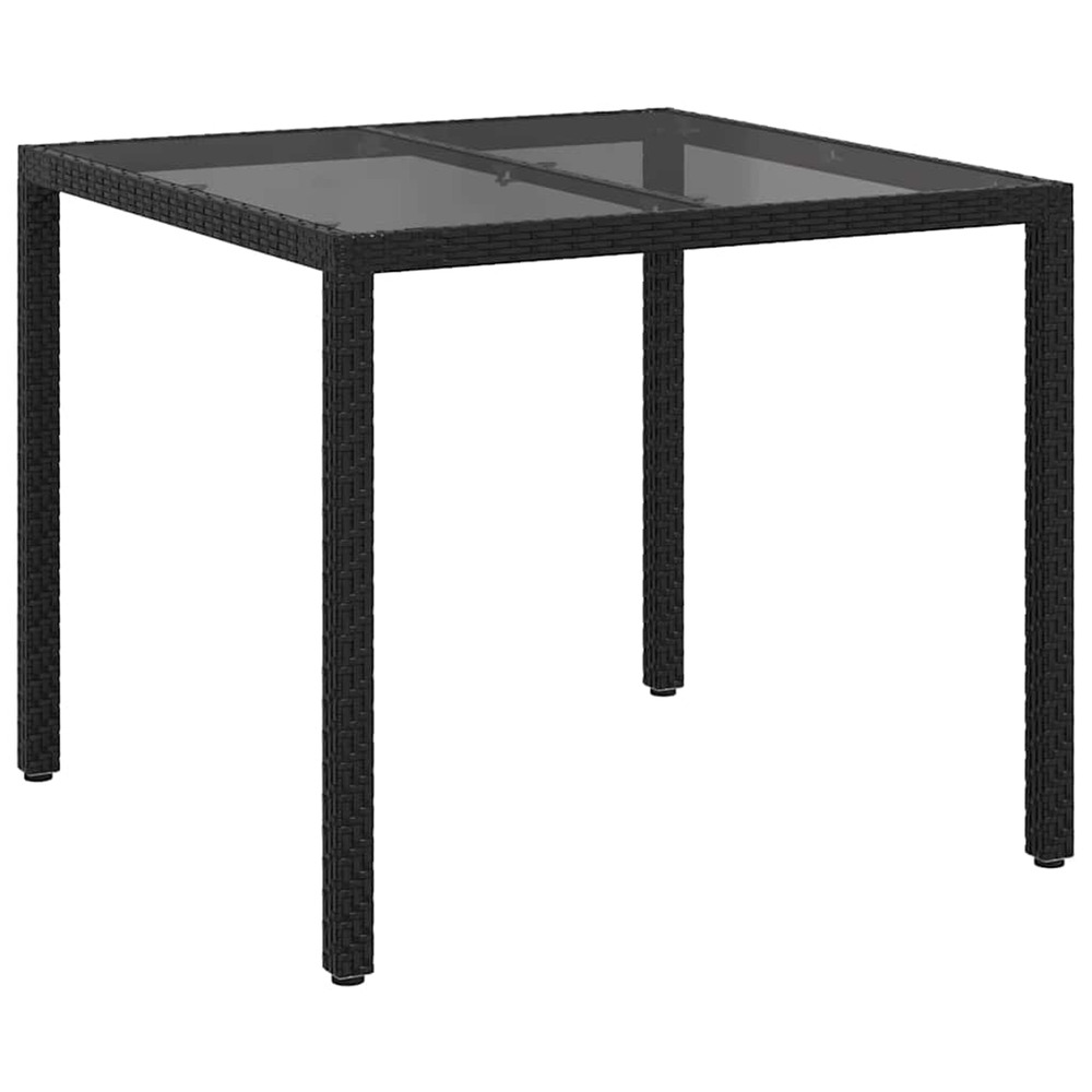 Table de jardin noir 90 x 90 x 75 cm polyrotin