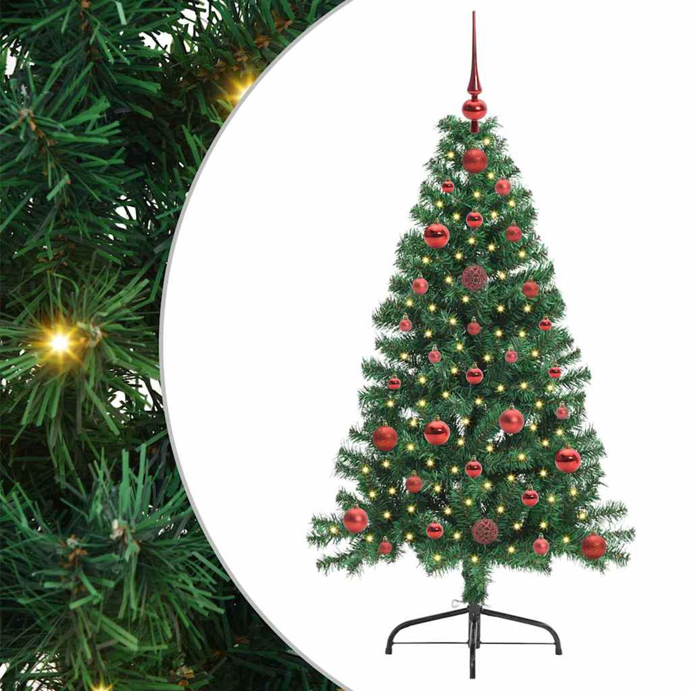 Sapin de noël artificiel pré-éclairé vert 120 cm pvc