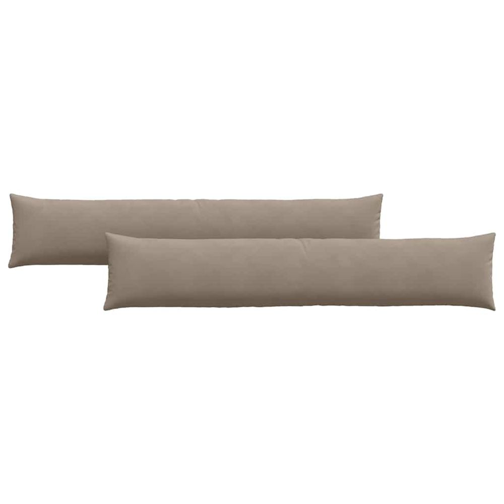 Coussins de canapé 2 pc tissu taupe 200 x 40 cm