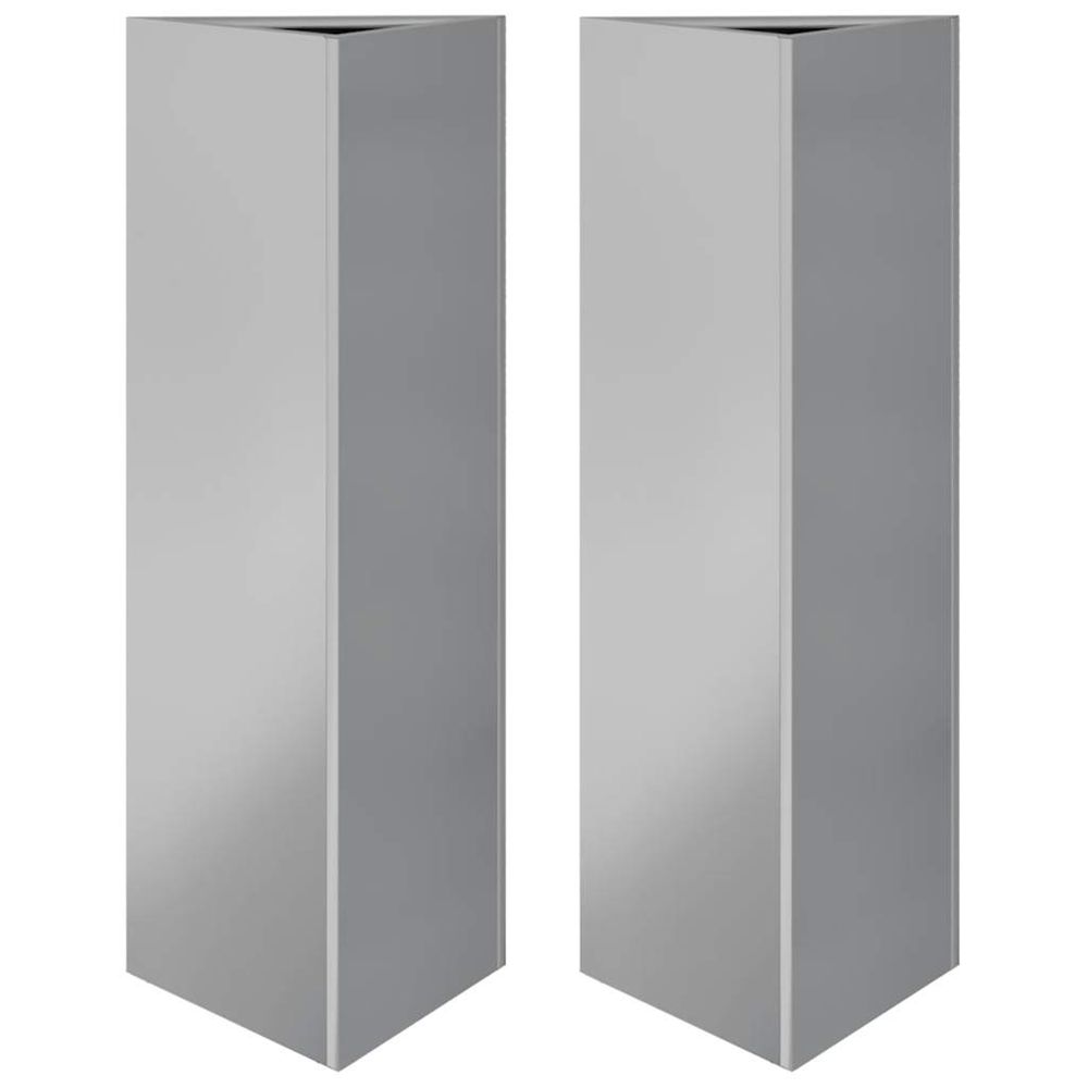 Jardinière d'extérieurs 2 pcs triangulaire 30x26x75 cm acier galvanisé