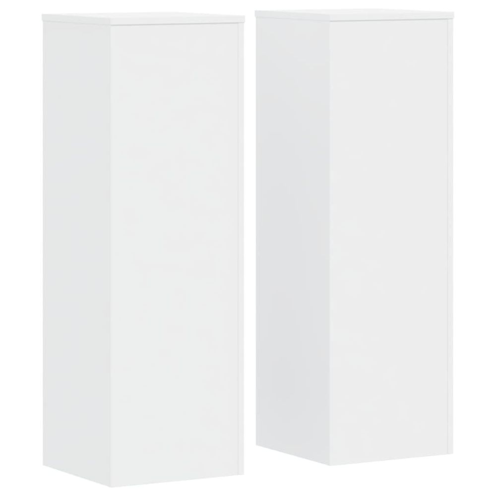 Supports pour plantes 2 pcs blanc 33x33x100cm bois d'ingénierie