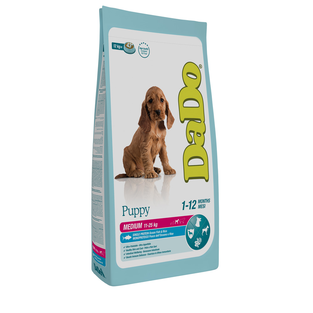 Puppy medium breed fish & rice 12 kg