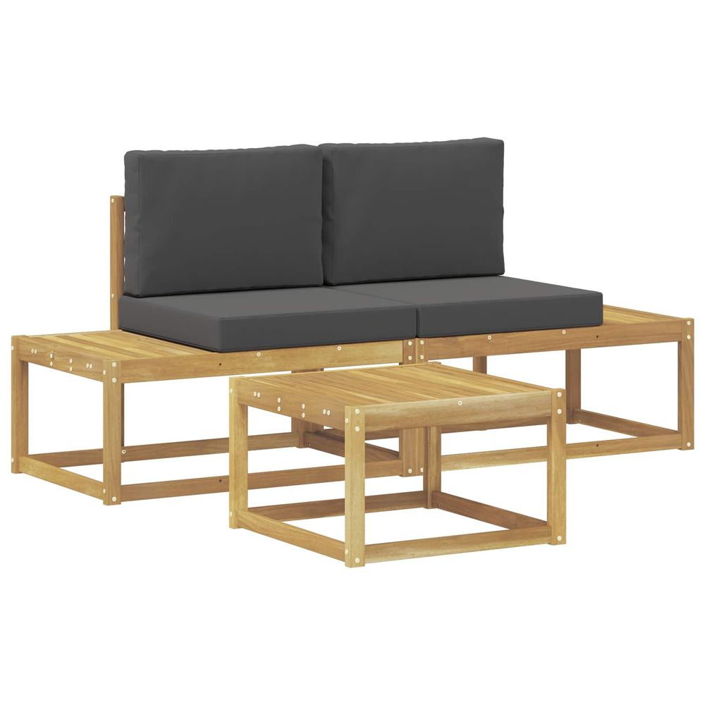 Ensemble de canapés d'extérieur 3 pc blanc et anthracite