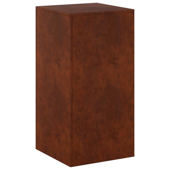 Support de plante rouillé 40 x 40 x 80 cm acier patiné