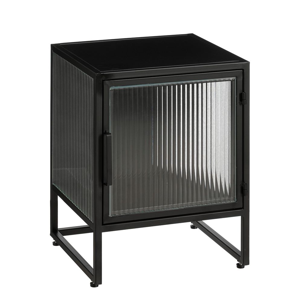 Mica decorations clifton armoire de rangement avec portes - l38 x l35 x h50 cm - métal - noir