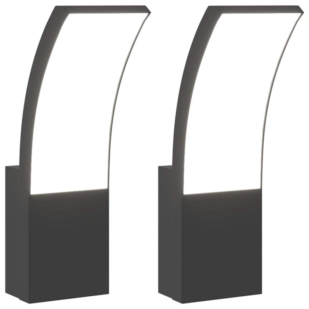Appliques murales led d'extérieur 2 pcs noir