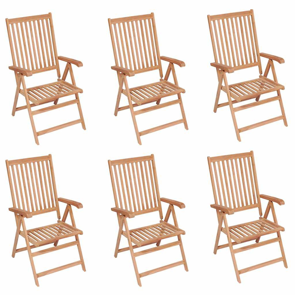 Chaises inclinables de jardin 6 pcs