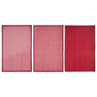 Lot de 3 torchons imprimés - coton - rouge - 45x70 cm