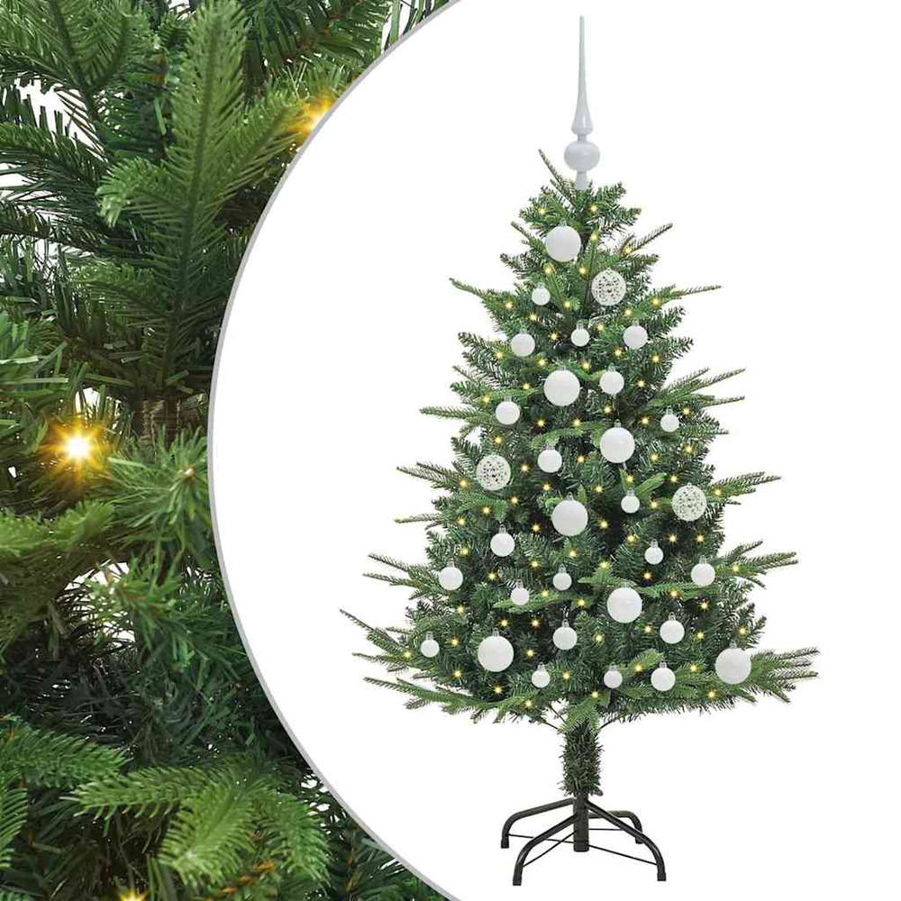 Sapin de noël artificiel pré-éclairé avec set de boules 120 cm