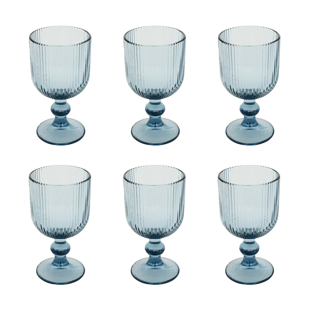 Lot de 6 verres à vin strie 
