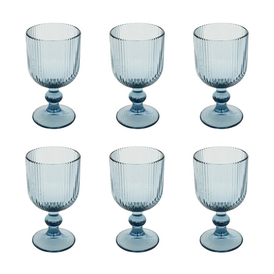 Lot de 6 verres à vin strie