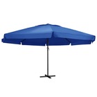 Parasol d'extérieur avec mât en aluminium 600 cm bleu azuré