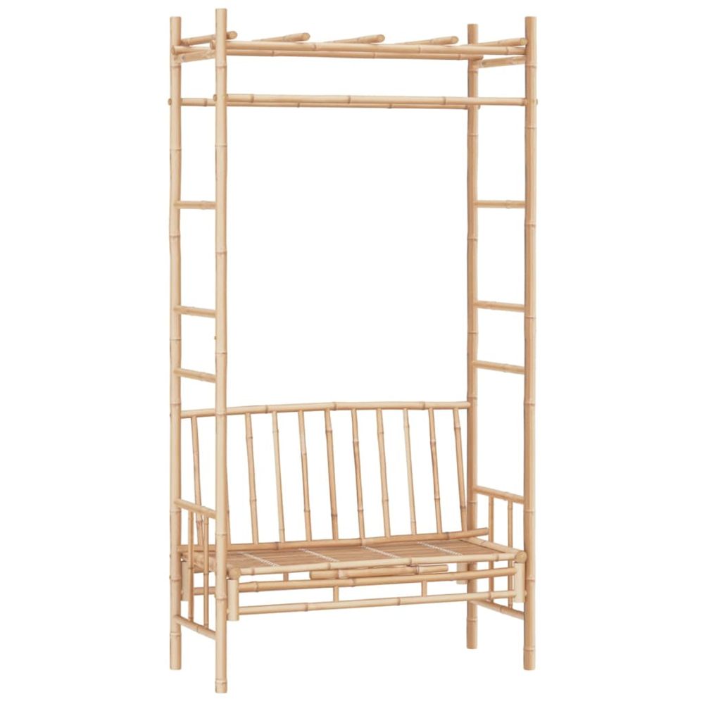 Banc de jardin avec pergola 116 cm bambou