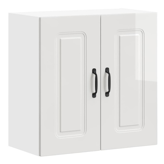 Armoire murale de cuisine kalmar blanc brillant bois ingénierie