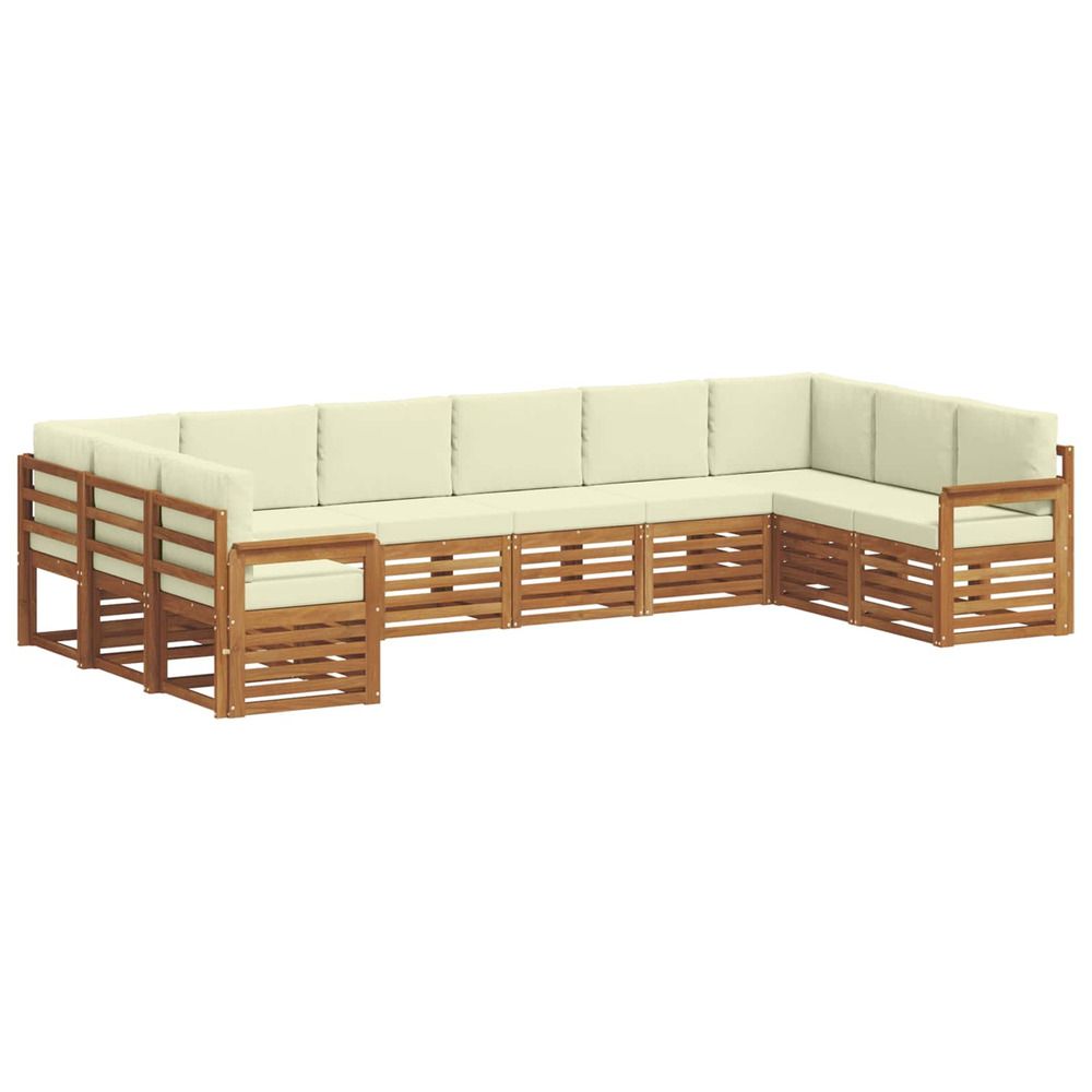 Ensemble de canapés d'extérieur 10 pc naturel et crème