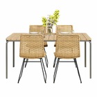 Ensemble table asti en bois d'acacia fsc 160 cm et 4 chaises de jardin
