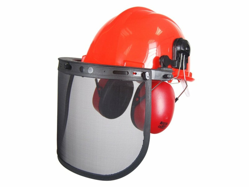 Casque forestier complet, visière + grillage