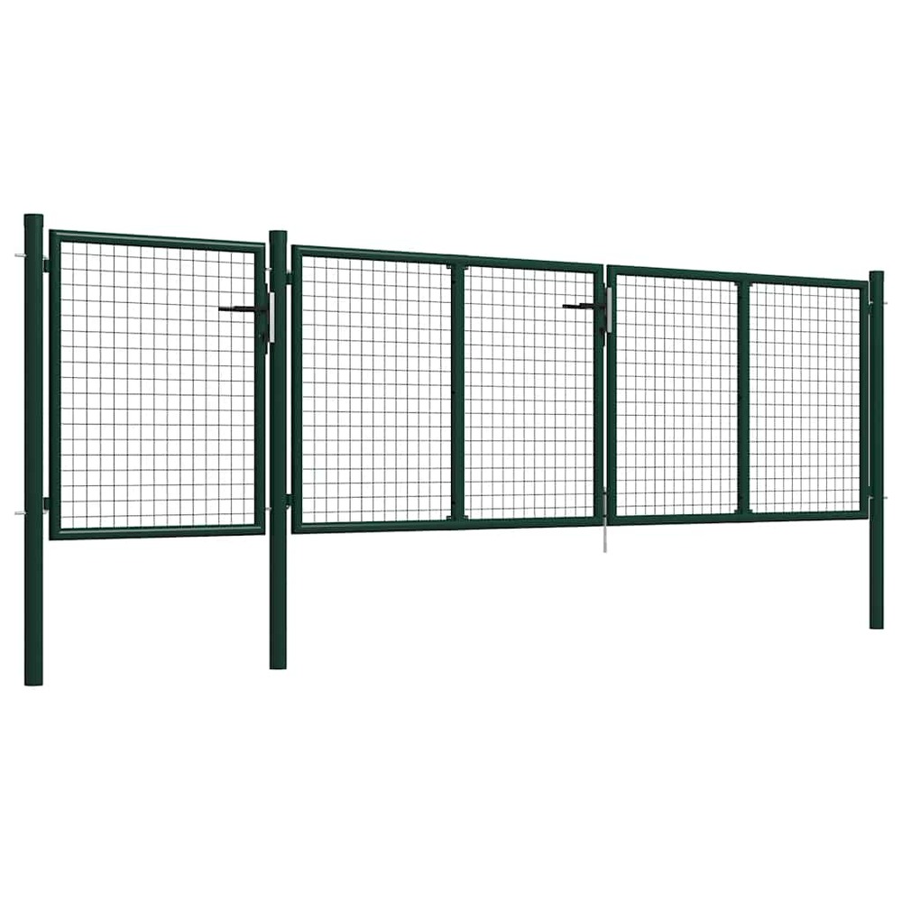 Portail de jardin en acier vert 400 x 75 cm