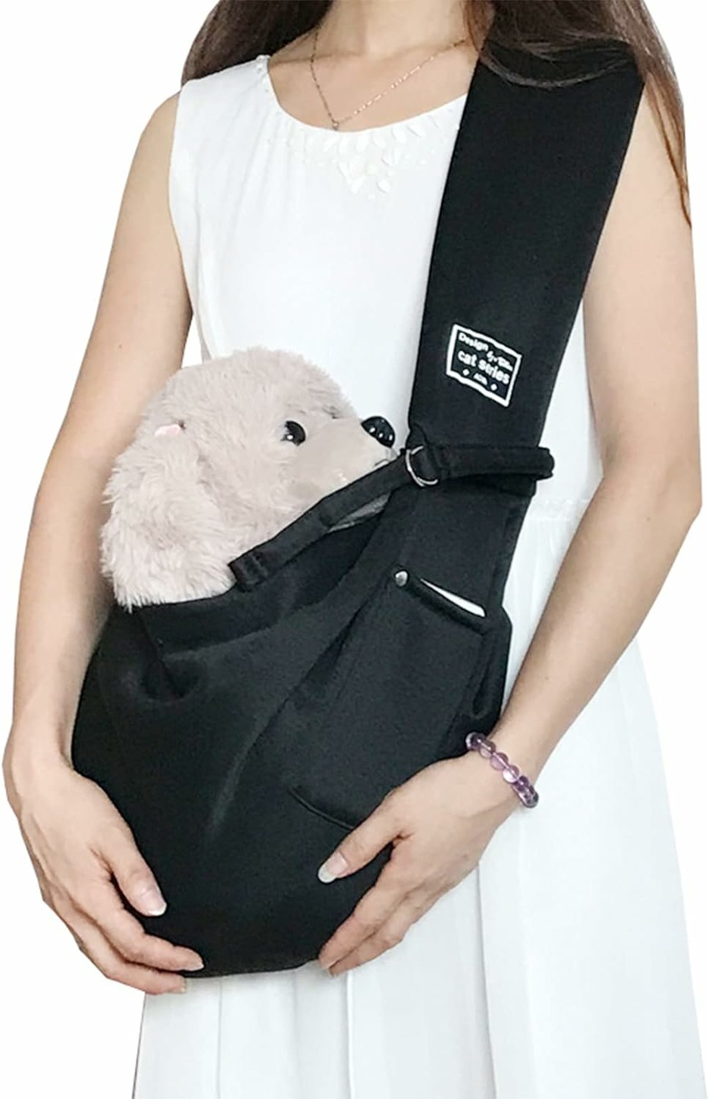 Sac de transport respirant pour chien et petit animal noir