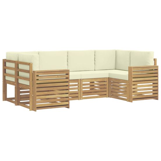 Ensemble de canapés d'extérieur 6 pc blanc et crème polyester