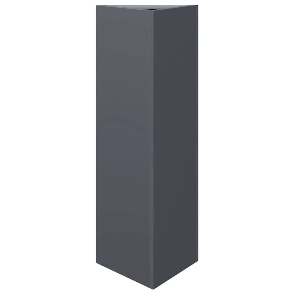 Jardinière d'extérieur anthracite triangulaire 30x26x75 cm acier