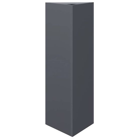 Jardinière d'extérieur anthracite triangulaire 30x26x75 cm acier