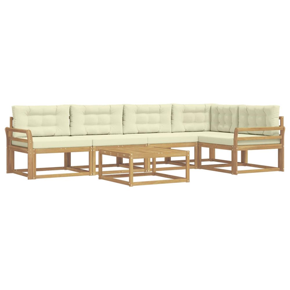 Ensemble de canapés d'extérieur 6 pc blanc et crème polyester
