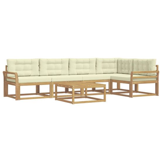 Ensemble de canapés d'extérieur 6 pc blanc et crème polyester