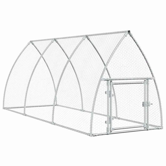 Cage pour poules argenté 300 x 105 x 120 cm acier galvanisé argent