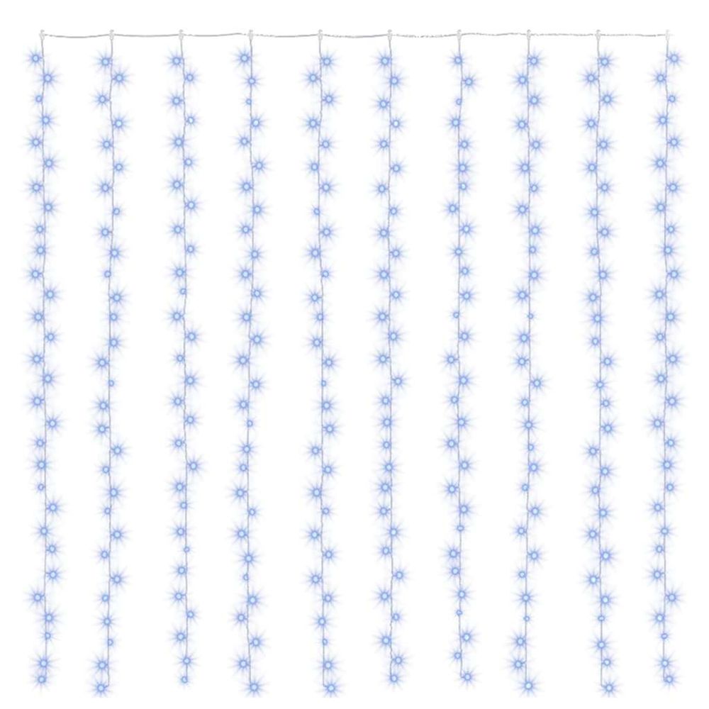 Rideaux lumineux à led 3x3 m 300 led bleu 8 fonctions