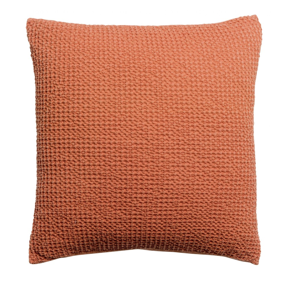 Coussin stonewashed maia citrouille 45 x 45 cm