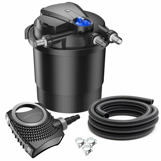 Kit de filtration set 40000 litres 36 watts uvc pompe 8000 l/h tuyau 10 m