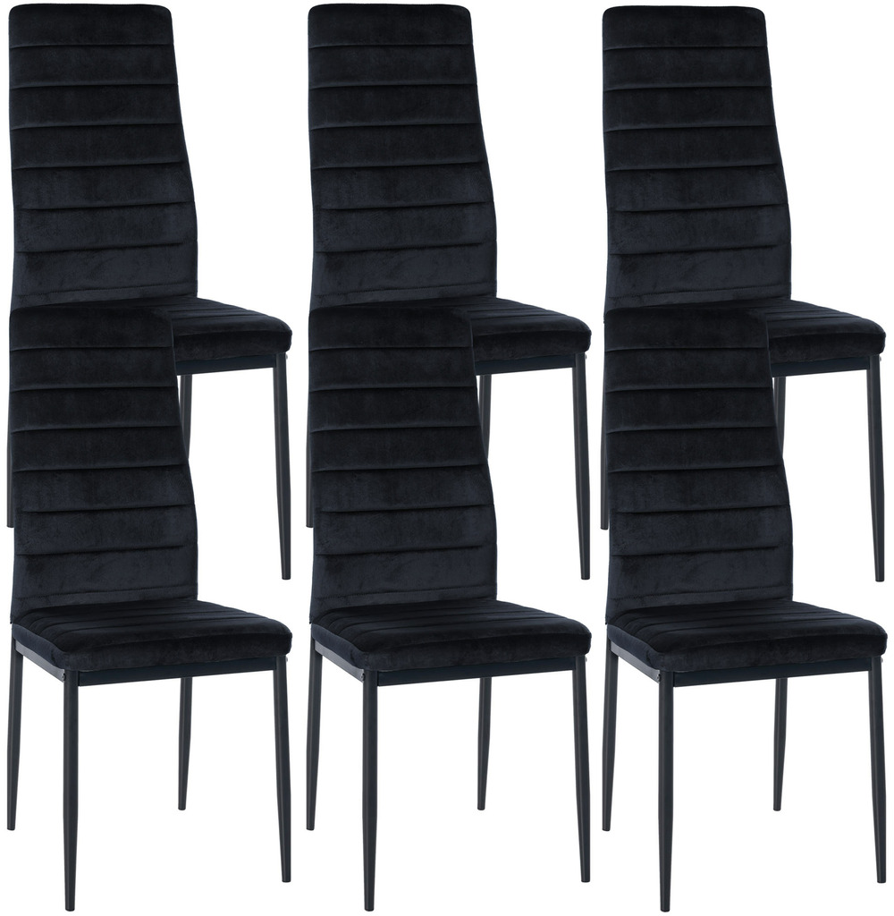 Lot de 6 chaises de salle à manger mayfair velours