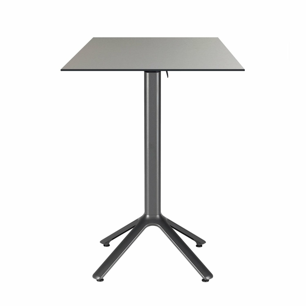 Restootab - table haute pliable nemo pour intérieur/extérieur gris métal 60x60