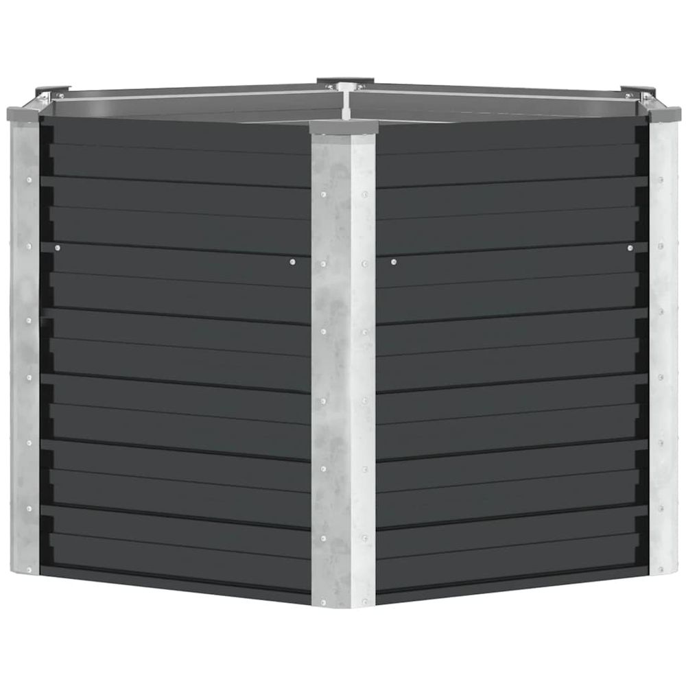 Potager surélevé hexagonal acier galvanisé design anthracite 129x129x77 cm