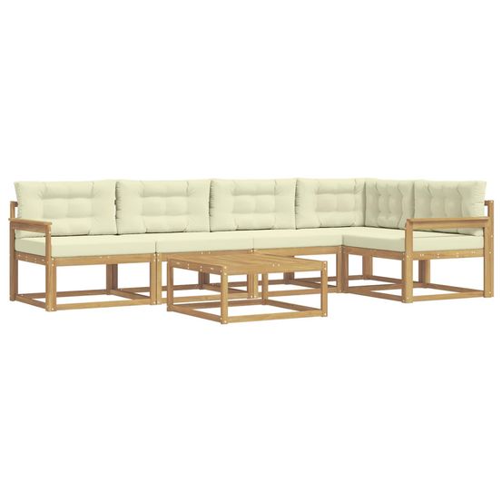 Ensemble de canapés d'extérieur 6 pc blanc et crème polyester