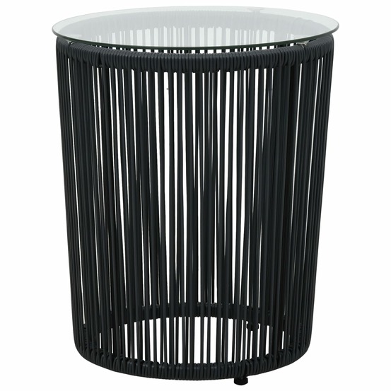Ensemble de bistro 3 pcs avec coussins rotin pe noir