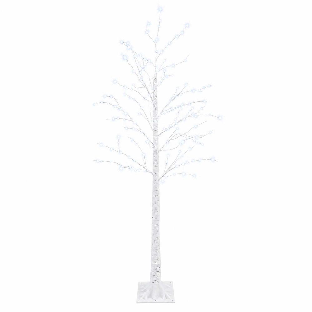 Arbre de noël en bouleau blanc 22 x 22 x 180 cm plastique