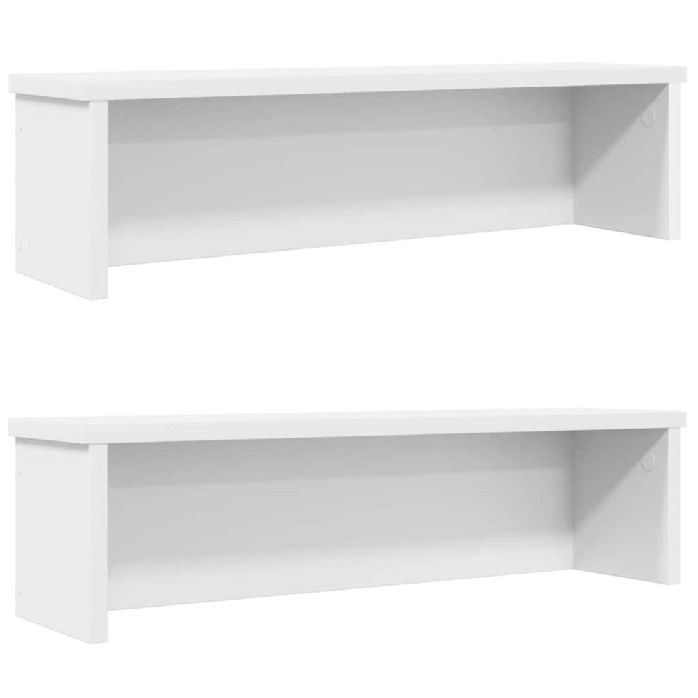 Étagères de cuisine empilables 2 pcs blanc 60x15x16 cm