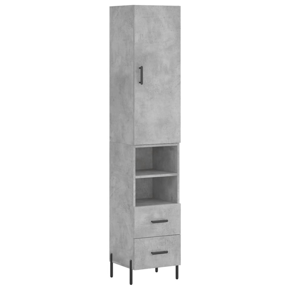 Buffet bahut commode armoire meuble de rangement organisateur cuisine salle de séjour salon haut 34,5 x 34 x 180 cm bois d'in