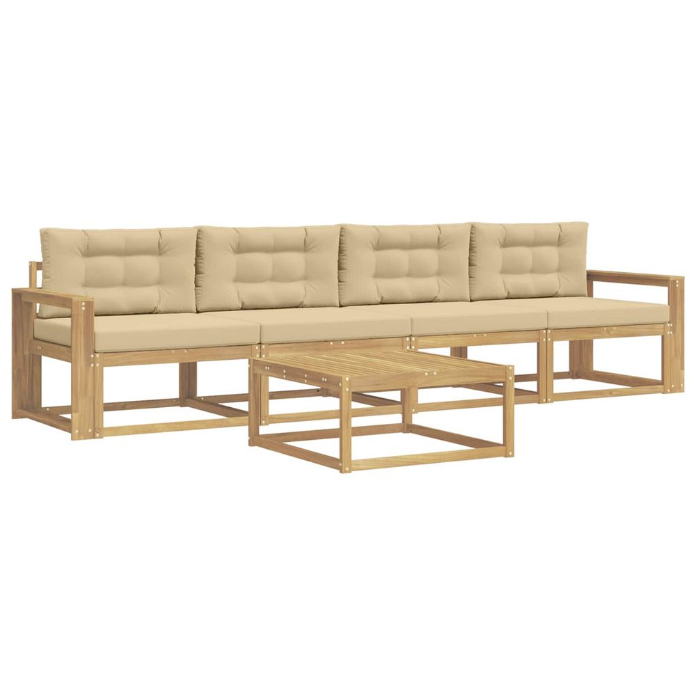 Ensemble de canapés d'extérieur 4 pc blanc et beige