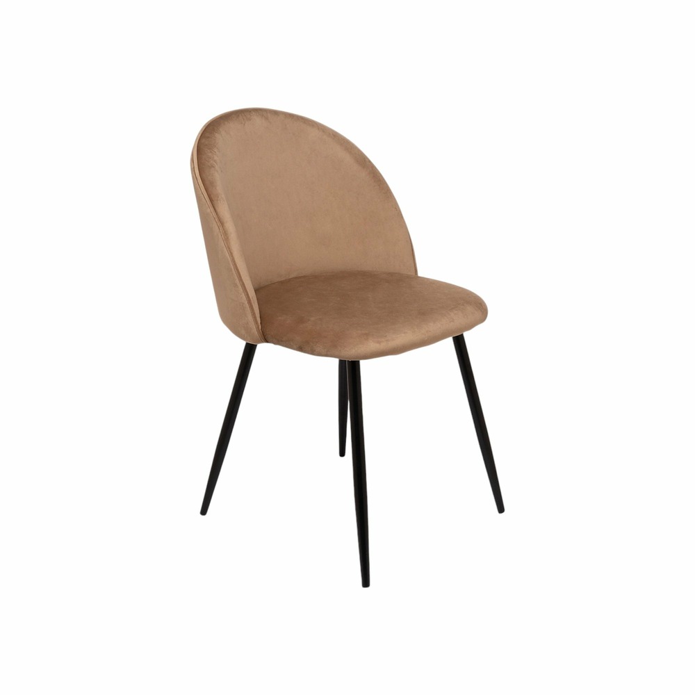 Chaise achito, fauteuil recouvert de velours, chaise de salle à manger rembourrée, siège de réunion, 51x54h82 cm, beige