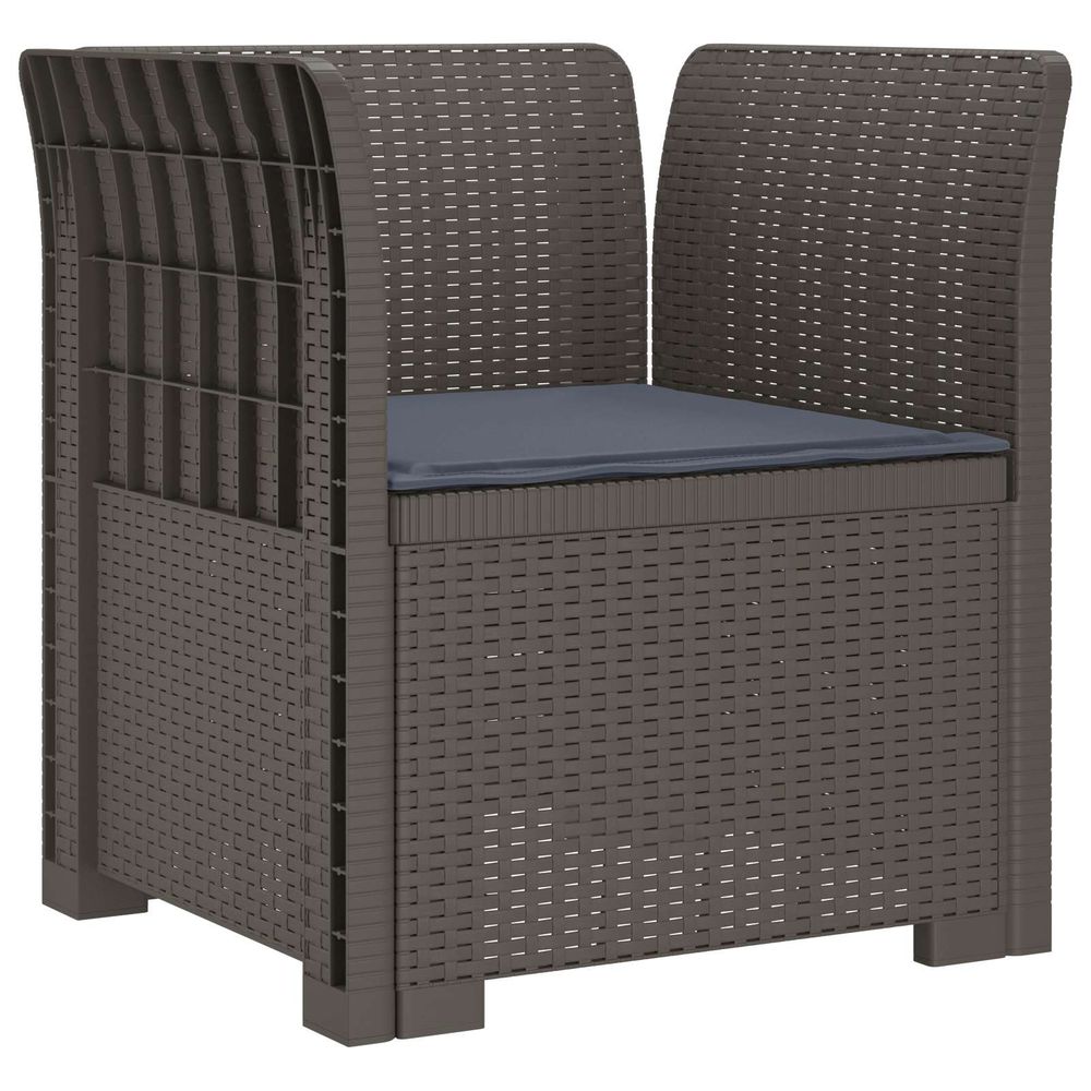Fauteuil 1 place avec coussin look rotin pp gris clair