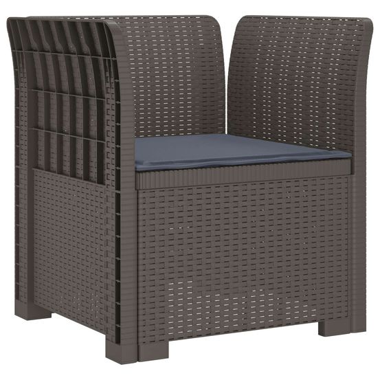 Fauteuil 1 place avec coussin look rotin pp gris clair